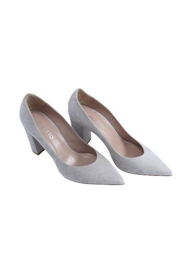 Poletto Hakiki Deri Pudra Ayakkabı Stiletto 4924 84 V2-2274 Pudra