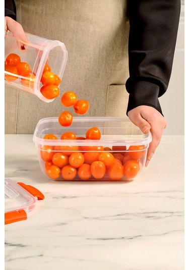 Dikdörtgen 5 Parça Contalı Vakumlu Sızdırmaz Hava Almaz Saklama Kabı Seti 4000/2300/1400/900/400 Ml Şeffaf