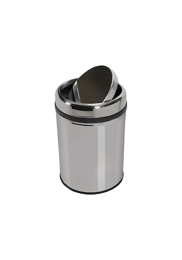 5 Lt Pratik Kapak Çöp Kovası Metalik