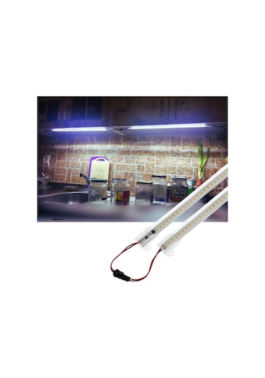 2 Adet 50 Cm 220v Şeffaf Çubuk Bar Led Beyaz Işık Sb-6554
