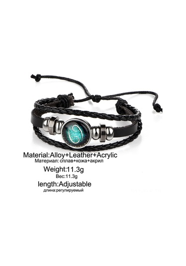 Xindoker Gümüş Renkli İkizler Burcu Deri Bilezik - El Dokuma Vintage Tasarım, Ayarlanabilir Uzunluk, Unik Özelliklerinizi Yansıtan Astoloji Aksesuarı Diğer