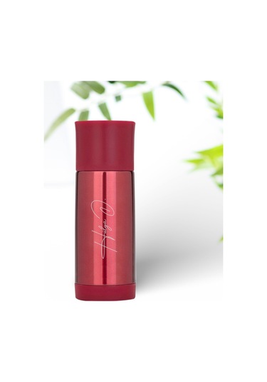 Isim Imza Tasarımlı Çelik Termos Parlak Kırmızı