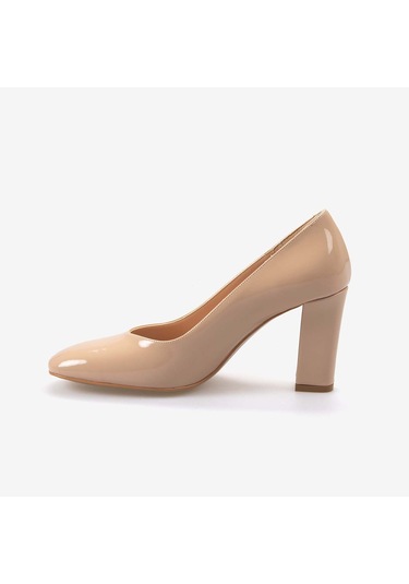 Kemal Tanca Kadın Topuklu Ayakkabı 13 Bej Rugan