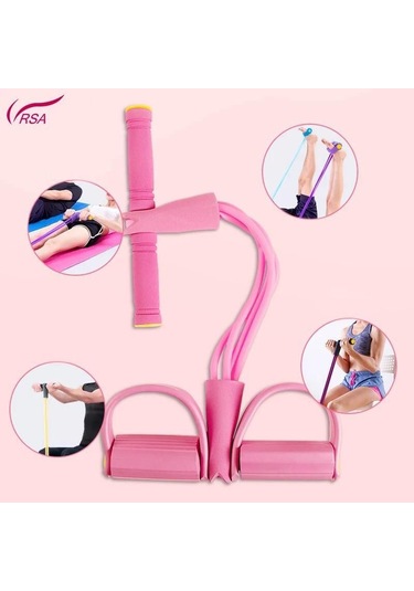 Body Trimmer 4 Lastikli Egzersiz Aleti El Ayak Direnç Yayı Lastik