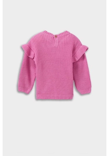 Defacto Kız Bebek Bisiklet Yaka Triko Kazak F2627a525wnpn280 Pembe