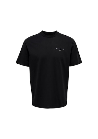 Only Erkek Baskılı T-shirt 22025299 SIYAH