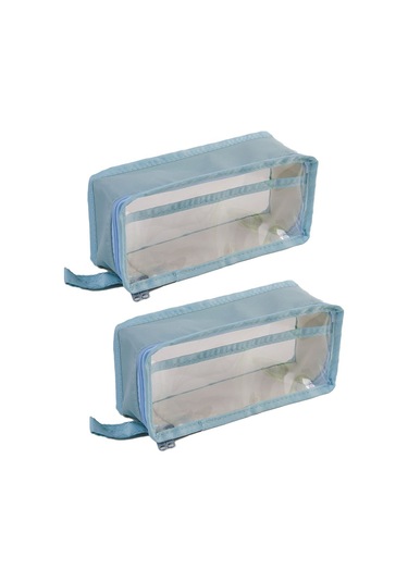 2'li Paket Marker Kalem Kalem Kutusu Okul Malzeme Çantası Mavi Th