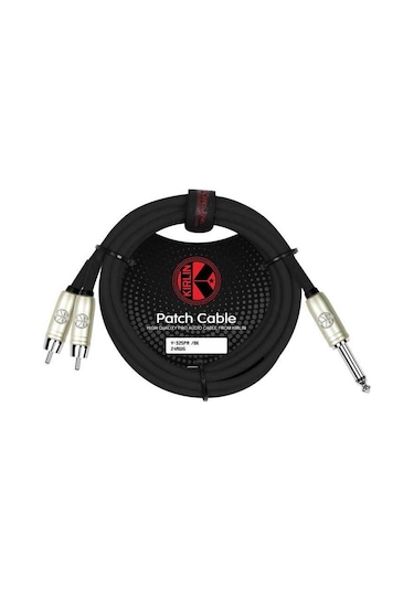 Kirlin 3Mt. Y Kablo 1/4'' Mono Erkek - 2Xrca Erkek