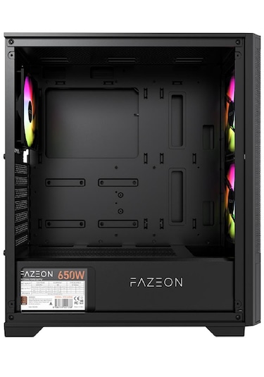 Fazeon F16 650w 80plus Bronze Mesh 2x140mm&1x120mm Argb Fanlı Atx Siyah Bilgisayar Kasası