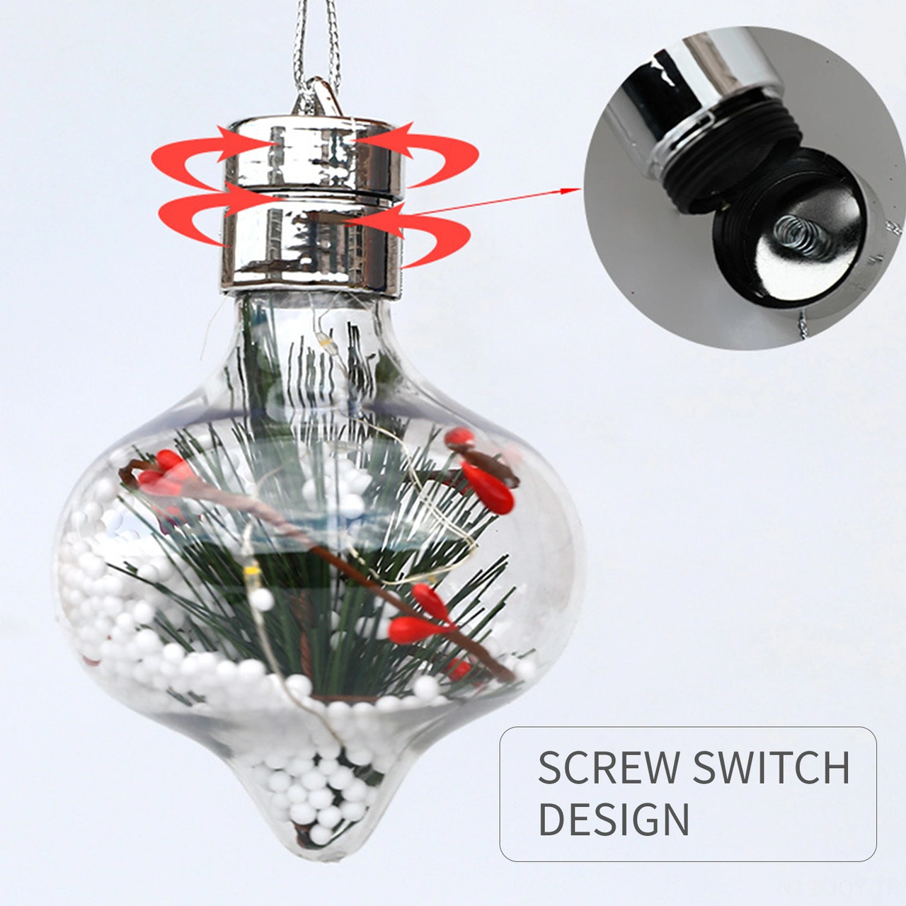 Youmex Led Askı Lambaları, Noel Dekorasyonu İçin Şeffaf Top Şeklinde, Ip44 Su Geçirmez, Isınma Beyazı Işık, Dış Mekan Ve İç Mekan Uyumlu