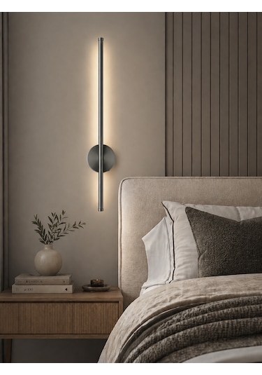 Flame Sarjlı Led Aplik 8w 3200k Gün Işığı 75cm Duvar Tipi /tablo Dekoratif Işık Krom