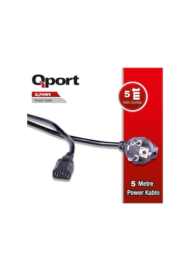 Qport Q-Pow5 5.0M Kasa Power Kablosu