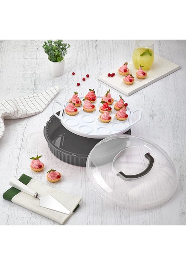 Pasta & Börek Muffin Kabı 3,8 L, Çok Amaçlı Saklama Kabı Siyah