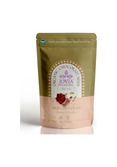 Fındık & Antep Fıstık Dolgulu Organik Sütlü Çikolata 85 Gr