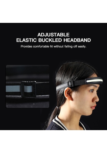 Yuntech01 Kamp Ve Koşu İçin Çok Amaçlı 400 Lümen Led Kafa Lambası - Şarj Edilebilir Beyaz