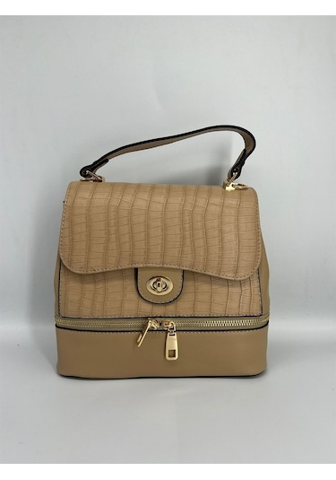 Sentt Damarlı Alttan Fermuarlı Düğmeli Çanta Sarı