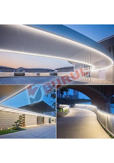 Sb-6509 20 Metre Beyaz Işık Neon Led Şerit Dış Mekan Silikonlu Esnek Dekoratif Aydınlatma 220v Fişli