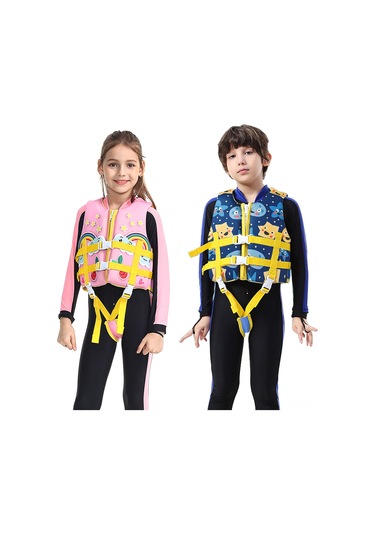 Konesam Mavi Yıldız Desenli Çocuk Neopren Kurtarma Ceketi, Yumuşak Köpük İçerikli, Balıkçılık, Kayaking, Bot Turları İçin L Bedeni