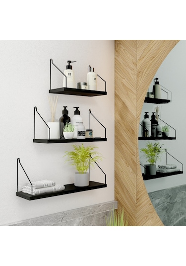 Roomiehome Catchme Mutfak Banyo Yaşam Alanı Duvar Rafı Kitaplık 3'lü Set - 445233612
