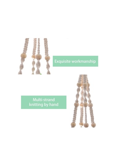 Yifomall El Yapımı 4'lü Makrome Bitki Askısı Seti - Farklı Boyutlarda Dekoratif İç/dış Mekan Saksı Askısı