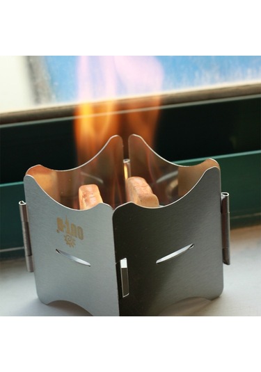 Tenfowee Çelik Gümüş Parça Katlanabilir Dış Mekan Alkol Fırını, Taşınabilir Oxford Çanta İle, Katı Yakıt Tutucu Tabla, Dayanıklı Ve Hafif, 7.5x7.5x7cm Gümüş