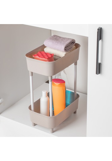 Porsima 1130 İki Katlı Çok Amaçlı Düzenleyici Raf Cappuccino