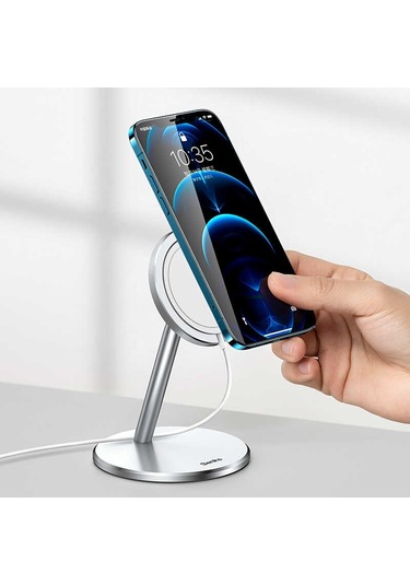 Benks L37 Magsafe Şarj Standı - ZORE-218807 Gümüş