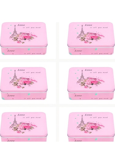 Dikdörtgen Kutu Hediye Kutusu Sevgililer Günü Hediye Kutusu Love İs All You Need Pembe 6 Lı