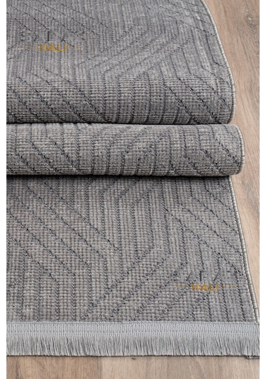 Bohem Saçaklı Kaymaz Dokuma Kilim Salon Halısı Mutfak Halısı Balkon Özel Ölçü Yolluk Krem Gri