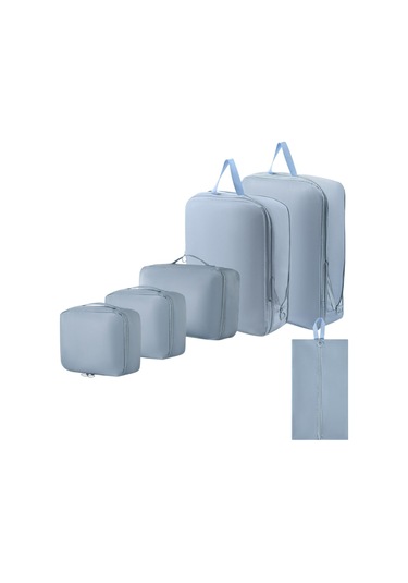 Suntek 6 Parça Seyahat Saklama Çantası Seti Plaj Yürüyüş Mavi