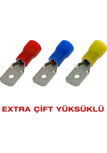 Nexo Çift Yüksüklü Erkek Faston Tip Kablo Ucu Terminal(10Adet)