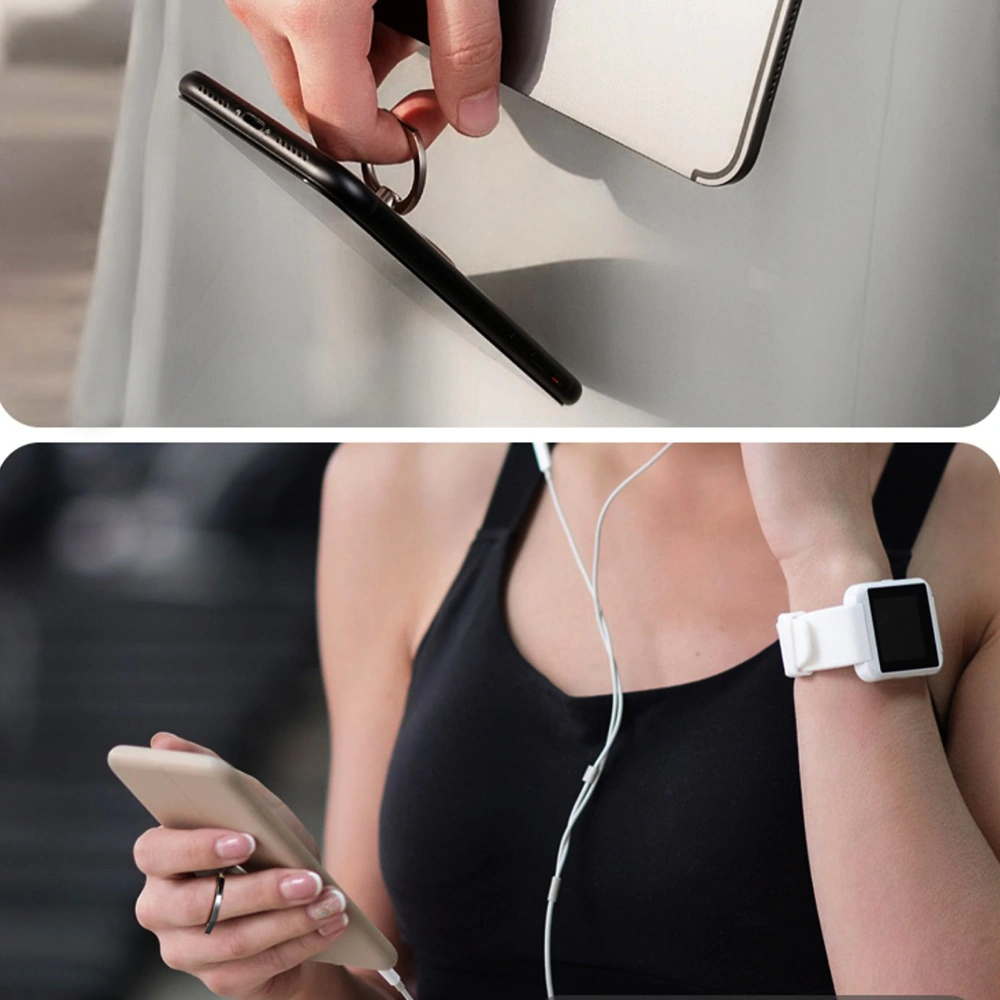 Moveevo Üniversal Akıllı Telefon Desteği: 360 Döner 180 Çevirilebilir, İnce, Yeniden Kullanılabilir, Siyah Işıltılı Parmak Tutucu