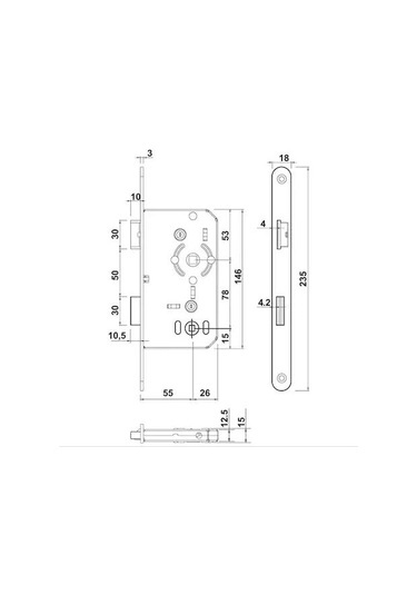 Hafele Kapı Kilit sessiz Kilit -  Wc Sağ