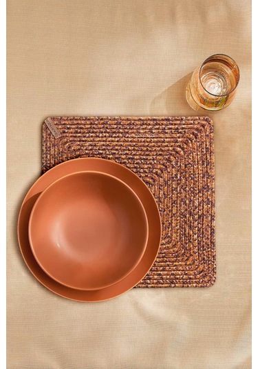 Koza Home Cesta El Yapımı Örgü Kiremit Kare Supla 32x32 4030 Kiremit