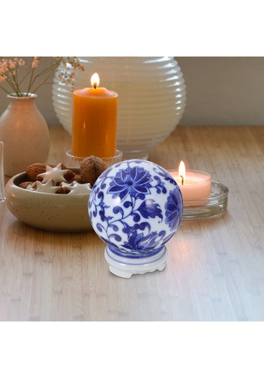 Ximistore9 "antik Çin Tarzı Mavi-beyaz Seramik Küre Dekor - Ofis & Ev Süslemesi"