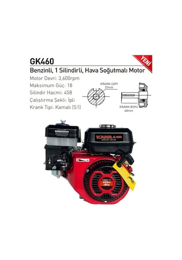 Kama GK460 18 Hp Benzinli İpli Motor