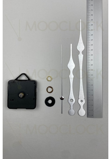 Saat Mekanizması, Akar Sessiz Duvar Saati Mekanizması, 14 Mm Şaft Askılı Gümüş