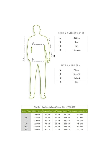 Şile Bezi Kapüşonlu Erkek Sweatshirt Petrol Ptrl