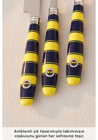 Karaca X Fenerbahçe 18 Parça 6 Kişilik Çatal Kaşık Bıçak Takımı Lacivert