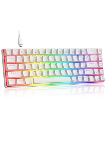 Magegee Mk-box Pudding 68 Tuş Rgb Red Switch Kablolu Beyaz Gaming Klavye