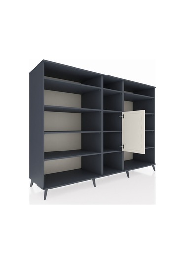 Kronos Dolap 12 Raflı Tek Kapaklı 220x59x163 Antrasit-aytaşı/ant Antrasit-aytaşı/antrasit