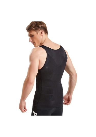 Erkek Korse Atlet Göbek Sıkılaştırıcı Toparlayıcı Korse İkili Set Beyaz - Siyah