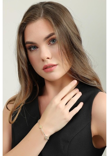 Altın Yonca Bileklik Kare Forse 3 Mm 20 Cm T14442 Renkli