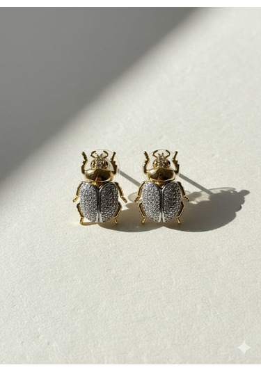 Zirkon Taşlı Begüm Khan Küpe Altın