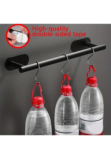 Reedark Stoksel Paslanmaz Çelik Otomatik Yapışkan Havlu Rafı Gümüş , Delinme Dayanıklı, Kolay Kurulum, Evini Düzenli Tutar - 40 Cm Gümüş