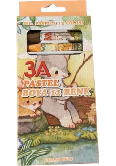 Pastel Boya 12 Renk 2 Adet Çok Renkli