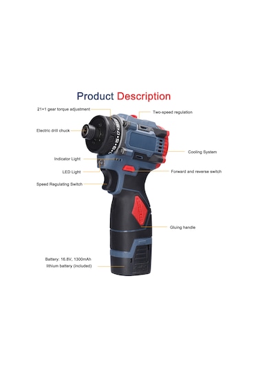 Hallow 45NM Torklu 16.8V Çok Fonksiyonlu Şarjlı Tornavida