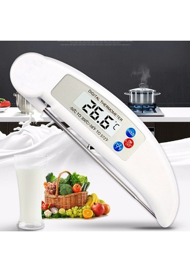 Sones Katlanır Et Termometresi Dijital Mutfak Termometresi Yemek Pişirme Barbekü Probu, Rastgele Renk Teslimatı