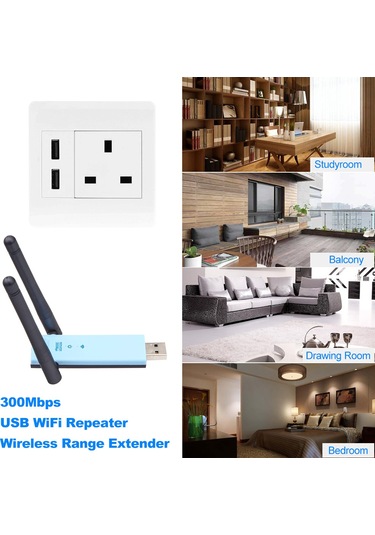 Maiyame 300mbps Wifi Sinyal Genişletici, Çift Antenli Kablosuz Alıcı, Usb Takılı, 2.4ghz, Güvenli Şifreleme, Menzil Geliştirici