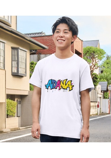 Renkli Adana Baskılı Tişört Adana Baskılı Tişört Adana T-shirt Yetişkin Unisex Tişört Beyaz